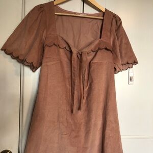 Smith & Quinn Phoebe Corduroy Dress in Pink - sz L EUC